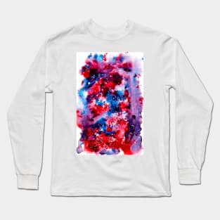 dark pink and blue watercolour swirl Long Sleeve T-Shirt